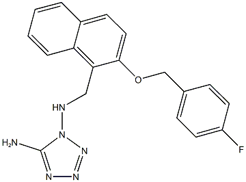 N-(5-amino-1H-tetraazol-1-yl)-N-({2-[(4-fluorobenzyl)oxy]-1-naphthyl}methyl)amine 化学構造式
