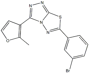 6-(3-bromophenyl)-3-(2-methyl-3-furyl)[1,2,4]triazolo[3,4-b][1,3,4]thiadiazole 结构式