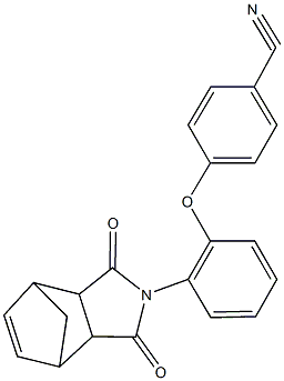 4-[2-(3,5-dioxo-4-azatricyclo[5.2.1.0~2,6~]dec-8-en-4-yl)phenoxy]benzonitrile 化学構造式