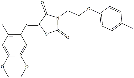 5-(4,5-dimethoxy-2-methylbenzylidene)-3-[2-(4-methylphenoxy)ethyl]-1,3-thiazolidine-2,4-dione Structure