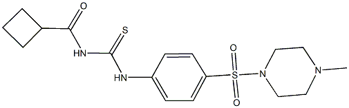 N-(cyclobutylcarbonyl)-N'-{4-[(4-methyl-1-piperazinyl)sulfonyl]phenyl}thiourea Structure