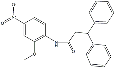 N-{4-nitro-2-methoxyphenyl}-3,3-diphenylpropanamide,,结构式