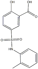 2-hydroxy-5-(2-toluidinosulfonyl)benzoic acid 结构式