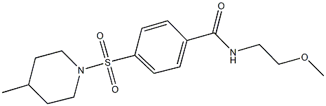 N-(2-methoxyethyl)-4-[(4-methyl-1-piperidinyl)sulfonyl]benzamide 结构式