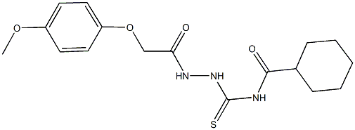 N-({2-[(4-methoxyphenoxy)acetyl]hydrazino}carbothioyl)cyclohexanecarboxamide Structure