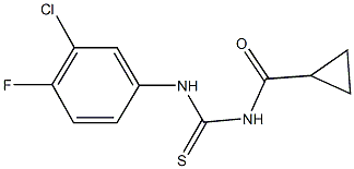 N-(3-chloro-4-fluorophenyl)-N'-(cyclopropylcarbonyl)thiourea Struktur