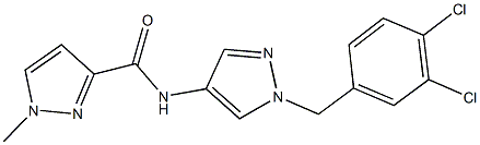 N-[1-(3,4-dichlorobenzyl)-1H-pyrazol-4-yl]-1-methyl-1H-pyrazole-3-carboxamide 结构式