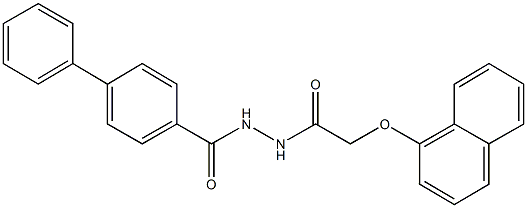 N'-([1,1'-biphenyl]-4-ylcarbonyl)-2-(1-naphthyloxy)acetohydrazide,,结构式