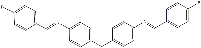 N-(4-fluorobenzylidene)-N-(4-{4-[(4-fluorobenzylidene)amino]benzyl}phenyl)amine 化学構造式