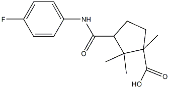 3-[(4-fluoroanilino)carbonyl]-1,2,2-trimethylcyclopentanecarboxylic acid 化学構造式