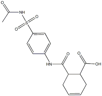 6-({4-[(acetylamino)sulfonyl]anilino}carbonyl)-3-cyclohexene-1-carboxylic acid 化学構造式