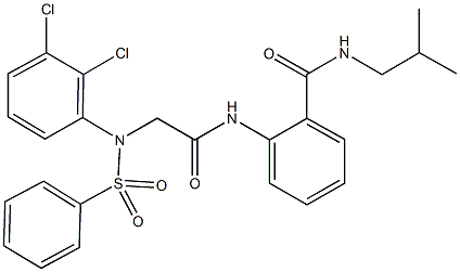 2-({[2,3-dichloro(phenylsulfonyl)anilino]acetyl}amino)-N-isobutylbenzamide Struktur