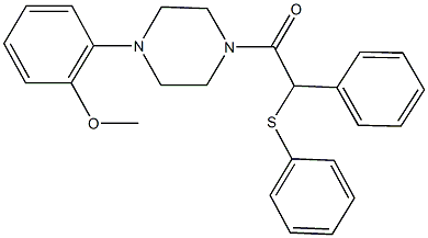 1-(2-methoxyphenyl)-4-[phenyl(phenylsulfanyl)acetyl]piperazine,,结构式