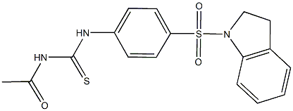 N-acetyl-N'-[4-(2,3-dihydro-1H-indol-1-ylsulfonyl)phenyl]thiourea,,结构式