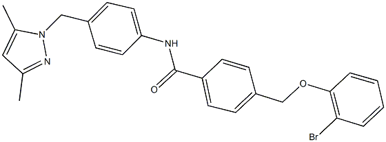4-[(2-bromophenoxy)methyl]-N-{4-[(3,5-dimethyl-1H-pyrazol-1-yl)methyl]phenyl}benzamide|
