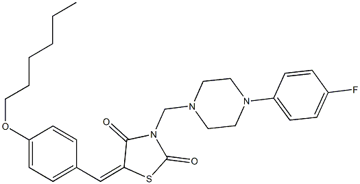 3-{[4-(4-fluorophenyl)-1-piperazinyl]methyl}-5-[4-(hexyloxy)benzylidene]-1,3-thiazolidine-2,4-dione