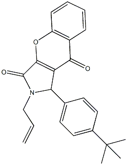 2-allyl-1-(4-tert-butylphenyl)-1,2-dihydrochromeno[2,3-c]pyrrole-3,9-dione,,结构式