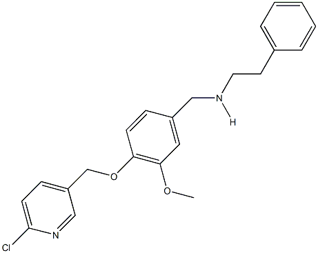 N-{4-[(6-chloro-3-pyridinyl)methoxy]-3-methoxybenzyl}-N-(2-phenylethyl)amine,,结构式