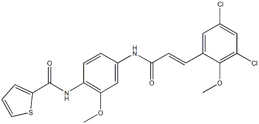 N-(4-{[3-(3,5-dichloro-2-methoxyphenyl)acryloyl]amino}-2-methoxyphenyl)-2-thiophenecarboxamide Structure