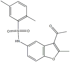 N-(3-acetyl-2-methyl-1-benzofuran-5-yl)-2,5-dimethylbenzenesulfonamide Structure