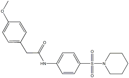 2-(4-methoxyphenyl)-N-[4-(piperidin-1-ylsulfonyl)phenyl]acetamide 化学構造式