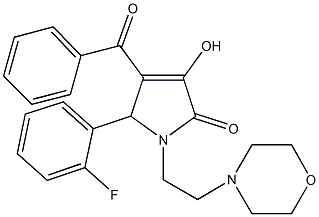 4-benzoyl-5-(2-fluorophenyl)-3-hydroxy-1-(2-morpholin-4-ylethyl)-1,5-dihydro-2H-pyrrol-2-one Struktur
