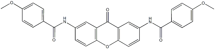 4-methoxy-N-{7-[(4-methoxybenzoyl)amino]-9-oxo-9H-xanthen-2-yl}benzamide Structure