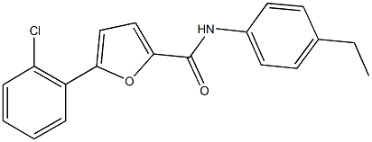 5-(2-chlorophenyl)-N-(4-ethylphenyl)-2-furamide 结构式