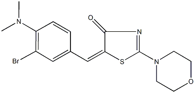 5-[3-bromo-4-(dimethylamino)benzylidene]-2-(4-morpholinyl)-1,3-thiazol-4(5H)-one 结构式