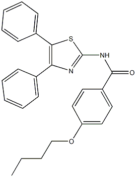 4-butoxy-N-(4,5-diphenyl-1,3-thiazol-2-yl)benzamide,,结构式