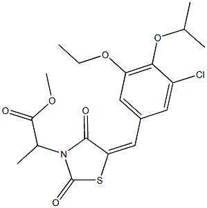 methyl 2-[5-(3-chloro-5-ethoxy-4-isopropoxybenzylidene)-2,4-dioxo-1,3-thiazolidin-3-yl]propanoate Structure