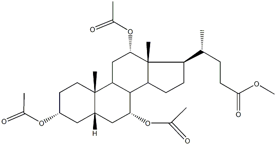 methyl 4-[3,7,12-tris(acetyloxy)-10,13-dimethylhexadecahydro-1H-cyclopenta[a]phenanthren-17-yl]pentanoate Struktur