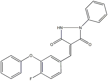 4-(4-fluoro-3-phenoxybenzylidene)-1-phenyl-3,5-pyrazolidinedione 结构式