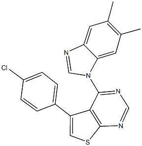 5-(4-chlorophenyl)-4-(5,6-dimethyl-1H-benzimidazol-1-yl)thieno[2,3-d]pyrimidine