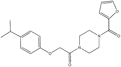 2-[4-(2-furoyl)-1-piperazinyl]-2-oxoethyl 4-isopropylphenyl ether,,结构式