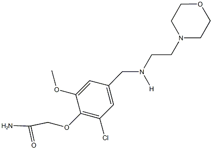 2-[2-chloro-6-methoxy-4-({[2-(4-morpholinyl)ethyl]amino}methyl)phenoxy]acetamide 结构式