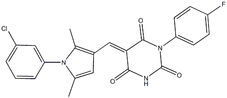 5-{[1-(3-chlorophenyl)-2,5-dimethyl-1H-pyrrol-3-yl]methylene}-1-(4-fluorophenyl)-2,4,6(1H,3H,5H)-pyrimidinetrione
