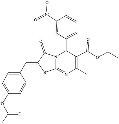  ethyl 2-[4-(acetyloxy)benzylidene]-5-{3-nitrophenyl}-7-methyl-3-oxo-2,3-dihydro-5H-[1,3]thiazolo[3,2-a]pyrimidine-6-carboxylate