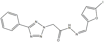 N'-[(5-iodo-2-furyl)methylene]-2-(5-phenyl-2H-tetraazol-2-yl)acetohydrazide,,结构式