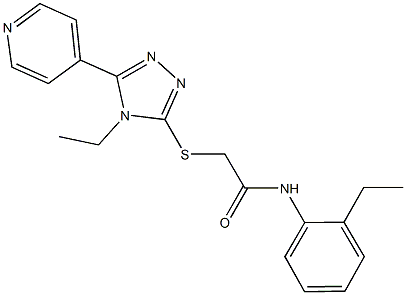 N-(2-ethylphenyl)-2-{[4-ethyl-5-(4-pyridinyl)-4H-1,2,4-triazol-3-yl]sulfanyl}acetamide Structure