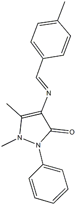 1,5-dimethyl-4-[(4-methylbenzylidene)amino]-2-phenyl-1,2-dihydro-3H-pyrazol-3-one 结构式