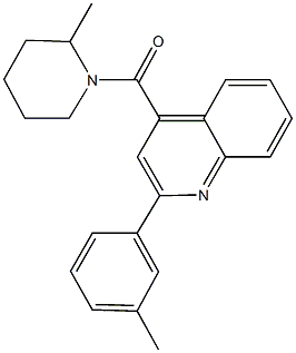 2-(3-methylphenyl)-4-[(2-methyl-1-piperidinyl)carbonyl]quinoline,,结构式