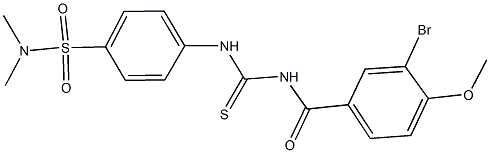 4-({[(3-bromo-4-methoxybenzoyl)amino]carbothioyl}amino)-N,N-dimethylbenzenesulfonamide 结构式