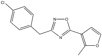 3-(4-chlorobenzyl)-5-(2-methyl-3-furyl)-1,2,4-oxadiazole Structure
