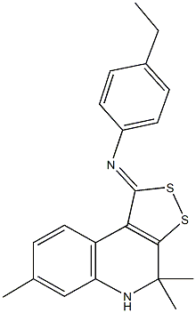 N-(4-ethylphenyl)-N-(4,4,7-trimethyl-4,5-dihydro-1H-[1,2]dithiolo[3,4-c]quinolin-1-ylidene)amine Structure