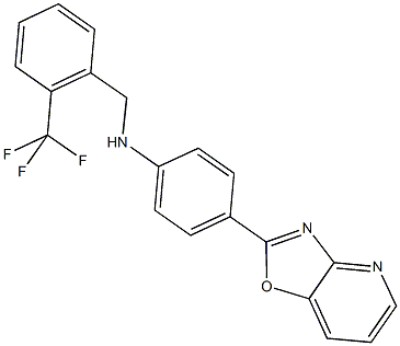 N-(4-[1,3]oxazolo[4,5-b]pyridin-2-ylphenyl)-N-[2-(trifluoromethyl)benzyl]amine Structure