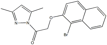 1-bromo-2-naphthyl 2-(3,5-dimethyl-1H-pyrazol-1-yl)-2-oxoethyl ether 结构式