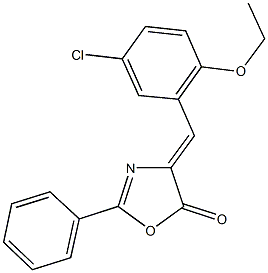4-(5-chloro-2-ethoxybenzylidene)-2-phenyl-1,3-oxazol-5(4H)-one,,结构式