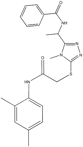 N-[1-(5-{[2-(2,4-dimethylanilino)-2-oxoethyl]sulfanyl}-4-methyl-4H-1,2,4-triazol-3-yl)ethyl]benzamide Struktur