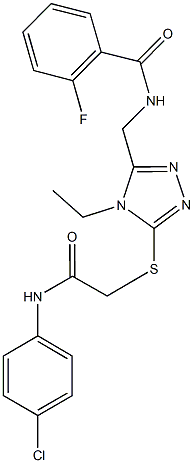 N-[(5-{[2-(4-chloroanilino)-2-oxoethyl]sulfanyl}-4-ethyl-4H-1,2,4-triazol-3-yl)methyl]-2-fluorobenzamide Structure